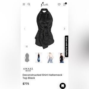 A.W.A.K.E. MODE Deconstructed Halter Shirt